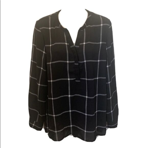 Mercer & Madison Black Checkered Blouse  Size M - Picture 1 of 6
